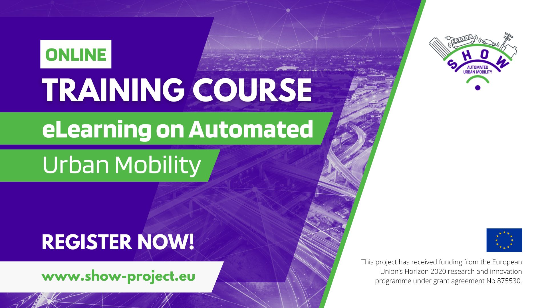 BANNER_SHOW Training_eLearning on Automated Urban Mobility_EU LOGO